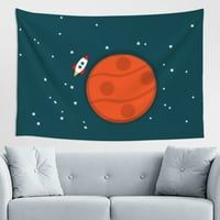 Svemirski raketni svemirski brod TAPESTRY, Planet Mars Wall Viseći tapiserije Dorma Soba Početna Dekor,