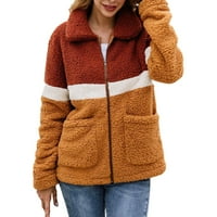 Ženske zimske kapute za izuzetno hladnu modnu odjeću Ležerne toplo nejasne ruke Sherpa jakne sa duksevima