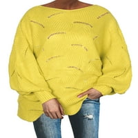 Dukseri za žene val uzorak šuplji ženski džemperi Nepravilni rub zimski džemperi Alsol Lamesa