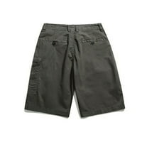 Vivianyo HD hlače za muškarce za muškarce muške kratke hlače Slim Fit Multi patentni zatvarač ravno