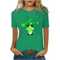 Cleance u iznosu od $ ženskog ležernog okruglog vrata sv. Patrick-ov dan tiskani majica sa labavim kratkim rukavima bluze za žene seksi casual green, s