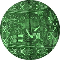 Ahgly Company u zatvorenom okrugli životinje smaragdno zelene tradicionalne prostirke područja, 6 'krug