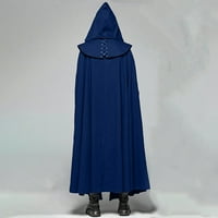 Shawl Worps za žene muškarci Halloween Solid Buckle s kapuljačom preklopnim gotičkim đavolom cloak blue