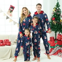 Hanas roditelj-dijete odijelo Dječji dugi rukav snjegović zanimanje roditelj-dijete jednodijelni božićni pidžami topla porodica plava 3-4Y