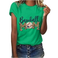 Labavi fit vrhovi ženska casual bejzbol mama Ispis kratkih rukava okrugli vrat Thurts bluze sa opcijama plus veličine