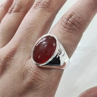 Crveni bombonski prsten, prirodni crveni nakit, decembar, srebrni nakit, srebrni prsten, rođendanski