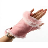 Ženska moda FAU Rabbit krznene rukavice bez rukava mittens topla ručne kožne kožne rukavice zime zime