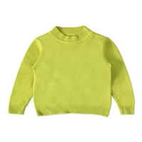 Paille djevojke džemper casual zimske dugih rukava pletene džempere Kids Crew izrez na otvorenom pulover Jumper tops zelena 12