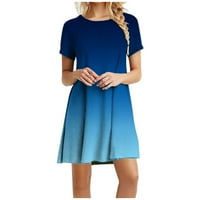 Maxi haljina za ženska gradijentna gradijentna sitnica mini haljina plava xxxl