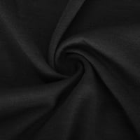 TOQOT FALLSKE KORIŠTENJE V-izrez Boja dugih rukava Blokirana majica Casual Womens poklon vrhovi crne