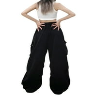 MubIneo ženske gaće, elastične struke Čvrsto labave pantalone sa džepovima Srednja odjeća za casual