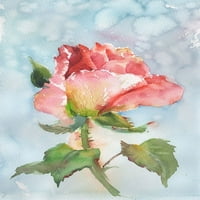 Rose cvijet sa apstraktnim pozadinskim postericom Print - Samira Yanushkova