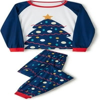 Plesneemangoos Božićna porodica podudaranje odjeće Outfitslong rukava majica + casual pantru pant set