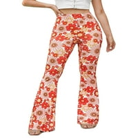 Ženske cvjetne ljetne pantalone Ležerne prilike s viljnim strukom Slim Duge pantalone