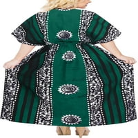 Zaljev ženski plus veličine Caftan Maxi Muumuu Nightgown 2x- Green-Y146
