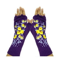 TIJEIOJIO Zimske rukavice za muškarce, žene jesen zima casual cvjetni uzorak vez pletene slatke rukavice
