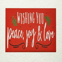 Želeći mir Joy & Love Stencil od Studior DIY Božićni odmor Laurel Početna Dekor zanat i boja Drveni znak MyLlar za višekratnu upotrebu Kurzivni skript Poklon Odaberite Veličina