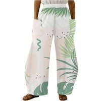 Ženske ravne široke noge Loose hlače Ljetna moda plus veličine hlače, casual udobne duge cvjetne pantalone