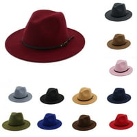 Ženska vuna osjetila se outback kapu Panama šešir široki rub ženski kaiš kopča Fedora šešir, višebojni