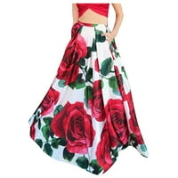 Ženska boemska cvjetna tiskana maxi suknja Visoka struka Pokcilačka zabava Duga suknja