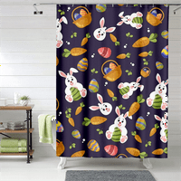 Sretan Uskršnji zečji crtani tuš za tuširanje zavjesa za kupanje sa kukama vodootporne tkanine zaslon-E, 90 *