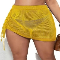Običan Halter senf žut plus veličine poklopca bez bikinija sa dna bikinija