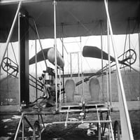 Ravnina braće Wright. Npilot i suvozačko sjedište zrakoplova Wright Brothers, C1911. Poster Print by