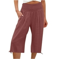Ženske labave šljake široke pantalone za noge visoke struke ravne hlače