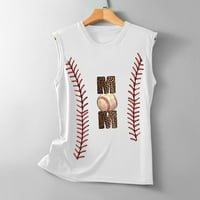 Ljetni vrhovi za tinejdžere, bejzbol mama Košulja Žene žene bejzbol mama Cisterne vrhove bez rukava