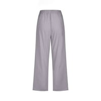 Dyegold linen Capri hlače za žene Ležerne prilike sa labavim ljetnim markanjem pamuk Capris Plus veličine