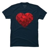 Mozaik srca Slatki poklon za Valentinovo Muške mornarsko mornarsko plave grafički tee - Dizajn ljudi