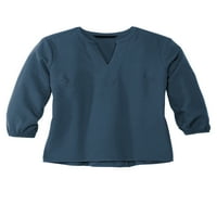 + Metle žensko rastezanje Crepe 3 4-rukave bluza 2011
