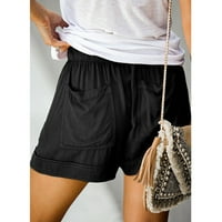 Ženske kratke kratke hlače Ležerne ljetne elastične struk plus veličina kratki džepni hlače široki lounge