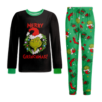 Porodica podudaranje božićne pidžame set Xmas Grinch tiskani odgovarajući salon za spavanje praznika