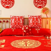 TRAYKNIK PLUSH PLUSHLOWCASE kineski lik uzorak kabine za jastuk Svečani kineski vjenčani krevet kvadratni