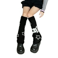 Žene Y2K zvjezdane lubanje Print pletene nogu toplije čarape Punk Girls Japanski kawaii Streetwewwer