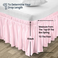 Pad posteljine Dvostruki veličine ružičastim čvrstim krevetom suknja oko mikrofibera