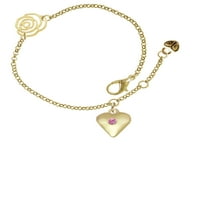 Delight nakit Goldtone Veliki novembar - Žuta kristalno srce zlato-tone ružičaste veze, 6,25 + 1,75