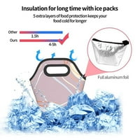 Pink Line Art Izolirana torba za ručak za muškarce Ženska torba za hlađenje za ručak za izliktu za izgled,