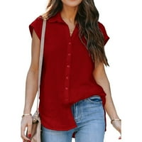 Ljetni vrhovi za žene Trendi ljetni casual majica s kratkim rukavima, čvrste majice