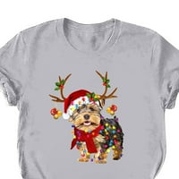 Abcnature Merry Božićna majica Žene Slatki božićni gnomi Grafički tees Holiday Short rukav majica Xmas