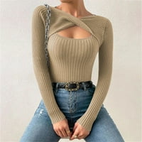 Ketyyh-Chn ženski džemperi dugih rukava pletenje pulover Jumper na vrhu casual zima a, xl