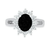 2.72ct ovalni rez crni prirodni ony 18k bijelo zlato graviranje izjava bridalna godišnjica angažmana vjenčana halo prstena veličine 4,25