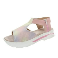 Miayilima ružičaste sandale za žene sandale za žene dame modne čvrste klinove casual cipele rimske platforme