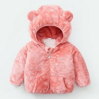 Vučena dječja djeca Zimske jakne Toddler Girls Winter With Off Otporni od medvjeda uši sa kapuljačom