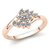 Prirodni 1CT okrugli rez Diamond ženski ženski za angažman prsten od punog 10k ruža, bijelo ili žuto zlato H si2