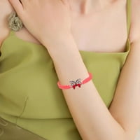 Yinguo Crveno konop ravni čvor par narukvica ručna ruka tkana zaljubljena narukvica za muškarce i žene