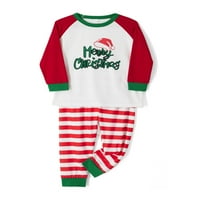 Božićna porodica koja odgovara pidžamama setova slovo + prugaste hlače Xmas Sleep bagerski odmor za odmor Jammies PJS Outfit