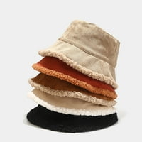 Haxmnou Women Winter Spring Hat Solid Boja Modni Corduroy topala šešir Ribarska šetnja za sunčanje topla