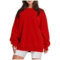 Umitay Essential Hoodie ženski okrugli vrhovi vrata pamuk ženski povremeni modni dugi rukav sa džepnim pulovernim bluzom O-izrezom
